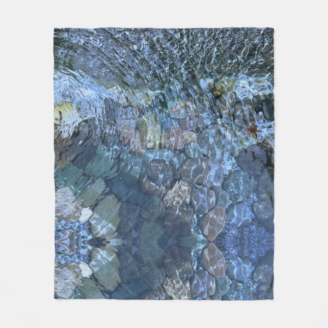 Wasser, Bach, Dampf, Unterwassersteine Fleecedecke (Vorderseite)