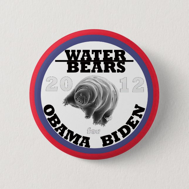 Wasser-Bären für Obama/Biden 2012 Button (Vorderseite)