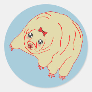 Wasser-Bärniedlicher Anime Tardigrade Runder Aufkleber