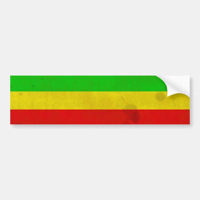 Wasser befleckte Rasta Streifen Autoaufkleber (Vorne)