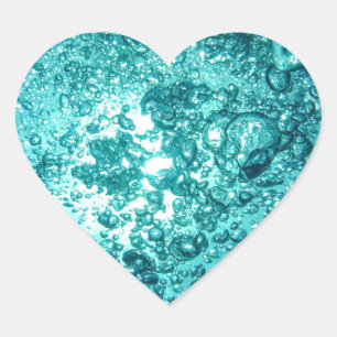 Wasser-Blasen Herz-Aufkleber