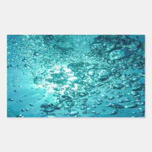 Wasser-Blasen Rechteckiger Aufkleber