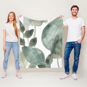 Wasser-Blätter - Watercolor Fleecedecke