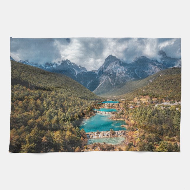 Wasser | Blue Moon Lake, China Geschirrtuch (Horizontal)