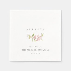 WASSER BLUSH ROSE PINK MINIMAL KALLIGRAPHIE GLAUBE SERVIETTE