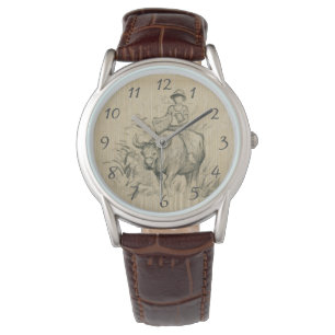 Wasser Buffalo Chinesisches Kind Ox Jahr Geburtsta Armbanduhr
