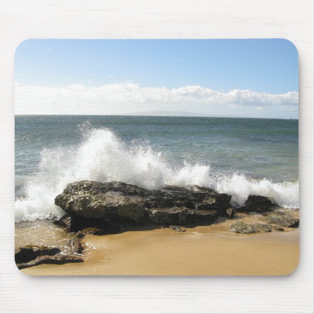 Wasser, das auf Strand-Ozean-Hawaii-Mausunterlage Mousepad (Vorne)