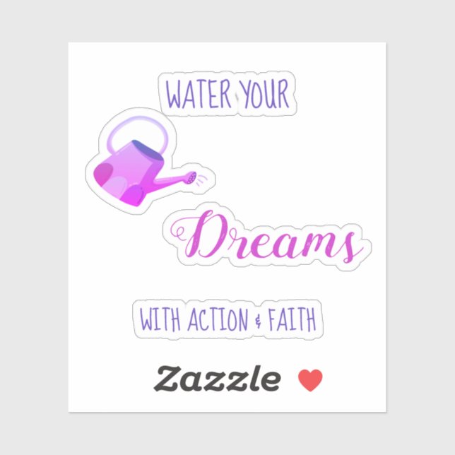 *~* Wasser Deine Träume mit Action und Glauben Aufkleber (Blatt)