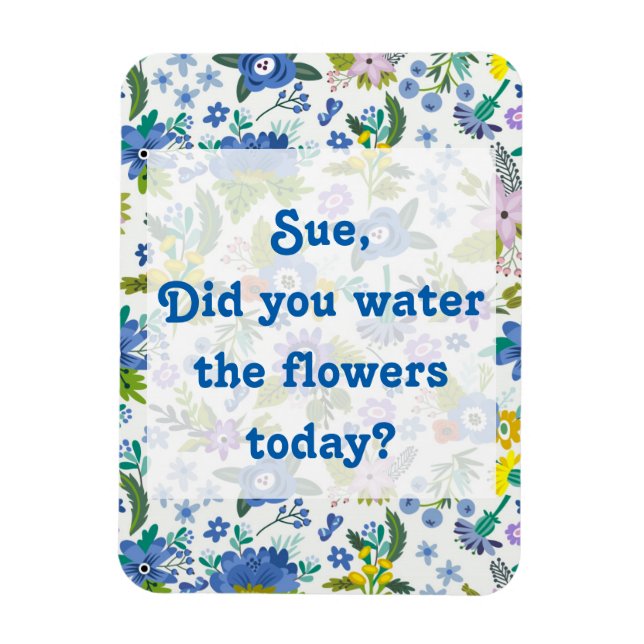 Wasser die Blume | Blue Garden Erinnerung Magnet (Vertikal)