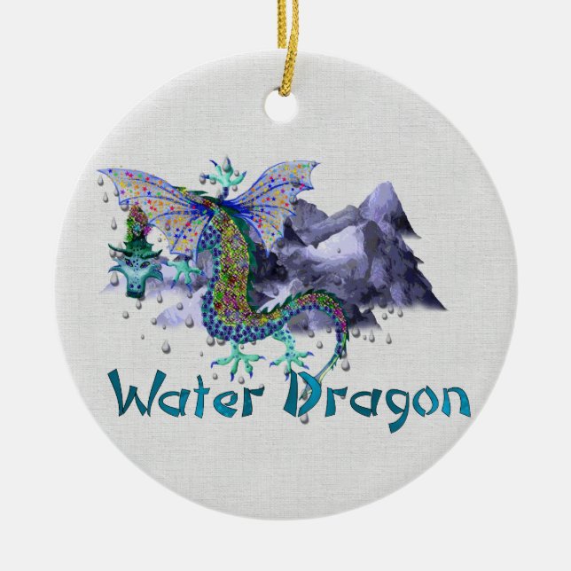 Wasser-Drache Keramikornament (Vorne)