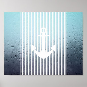 Wasser Dunst Monogramm nautischer Anker Poster
