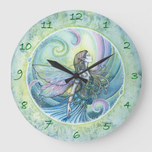 Wasser-Element-Feenuhren-Fantasie-Kunstuhr Große Wanduhr