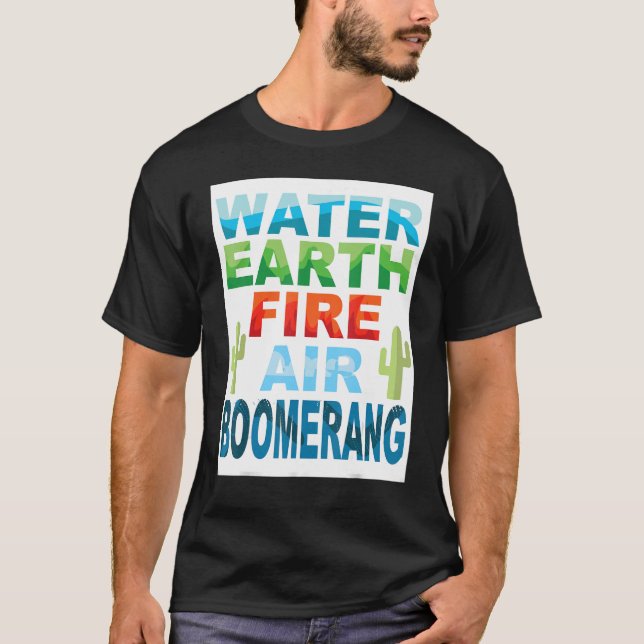 Wasser-Erde-Feuer-Luft-Wiederholung Boomerang Play T-Shirt (Vorderseite)