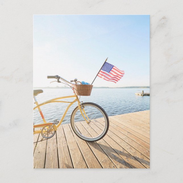 Wasser | Fahrrad am See Postkarte (Vorderseite)