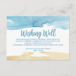 Wasser Farbe Sand und Meer Hochzeit wünschend gut Begleitkarte