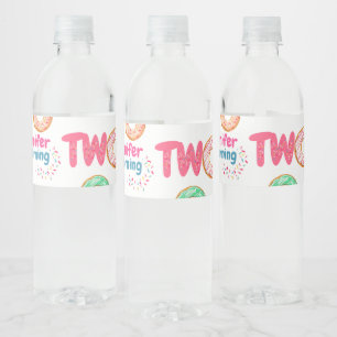 Wasser-Flasche-Etikett Donut 2. Geburtstag