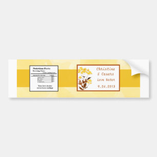 Wasser Flasche Etikett Mustard Yellow Poppe Blume  Autoaufkleber