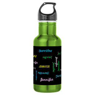Wasser-Flasche, personalisiert, Namen wiederholend Trinkflasche