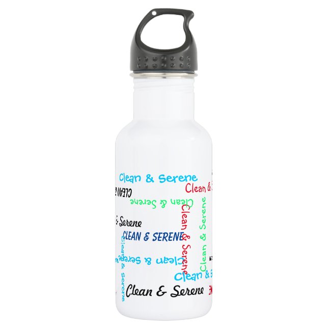Wasser-Flasche, sauber und ruhig, weiß Edelstahlflasche (Vorderseite)