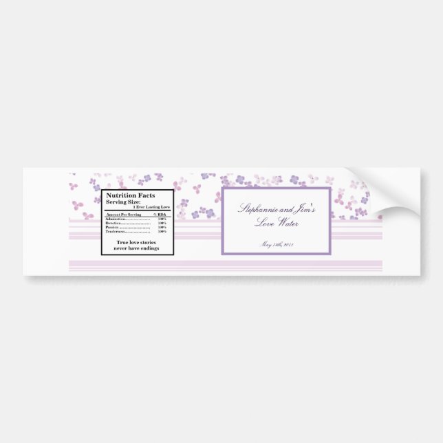 Wasser-Flaschen-Aufkleberlila Hydrangea Autoaufkleber (Vorne)