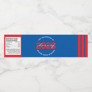 Wasser-Flaschen-Etiketten für Red & Blue Abschluss