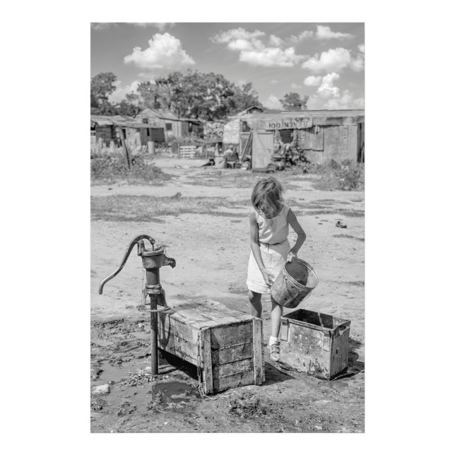Wasser für die Familie holen - Oklahoma 1939 Fotodruck (Vorne)