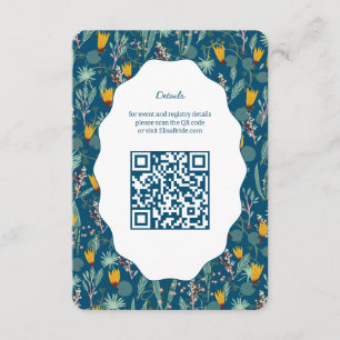 Wasser Garten Florale Brautparty Süß CUSTOM QR Begleitkarte