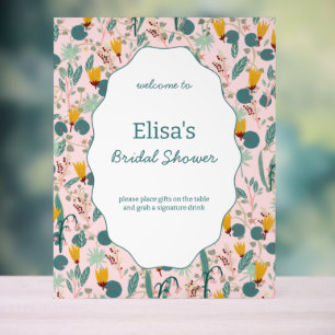 Wasser-Garten Florale Brautparty Süß INDIVIDUELL Acrylschild