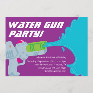 Wasser-Gewehr-Party Einladung