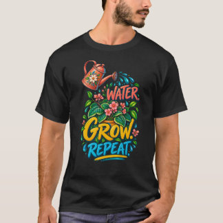 Wasser Gießen Wiederholen Farbige Pflanzenpflege G T-Shirt