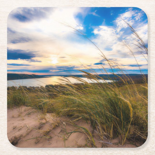 Wasser | Glen Lake Sleeping Bear Dunes Michigan Rechteckiger Pappuntersetzer (Vorderseite)