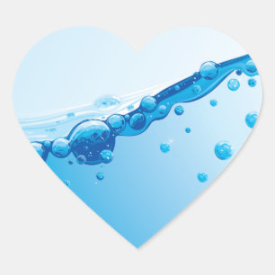 Wasser Herz-Aufkleber