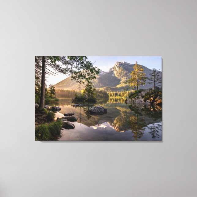 Wasser | Hintersee Berchtesgaden Deutschland Leinwanddruck (Vorderseite)