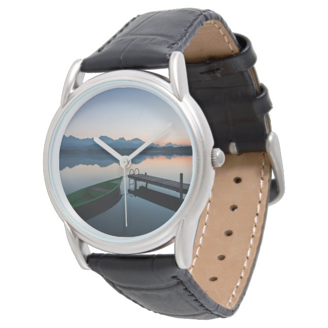 Wasser | Hopfensee Bayerische Alpen Deutschland Armbanduhr (Schrägansicht)