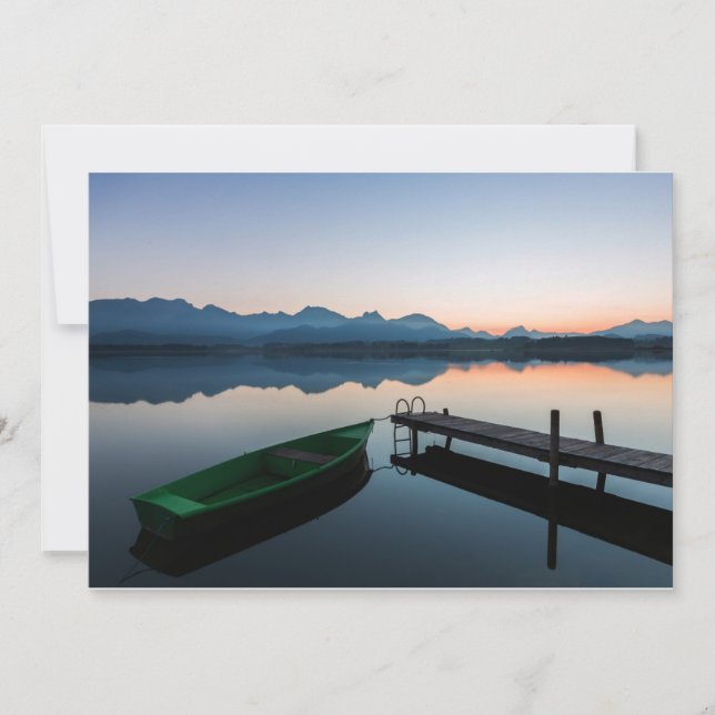 Wasser | Hopfensee Bayerische Alpen Deutschland Dankeskarte (Vorderseite)