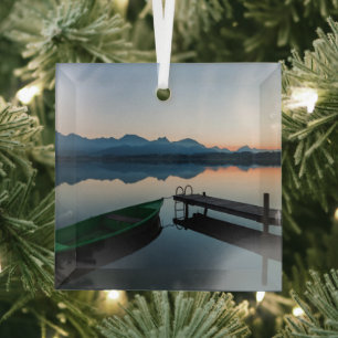 Wasser Hopfensee Bayerische Alpen Deutschland Ornament Aus Glas