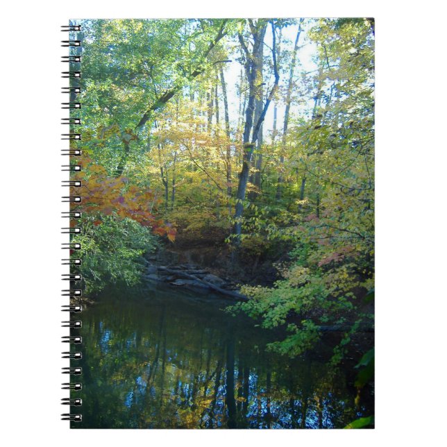 Wasser im Herbst-Notizbuch Notizblock (Vorderseite)