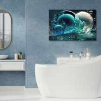 Wasser in Bewegung: Horizontale Aquamarine und wei
