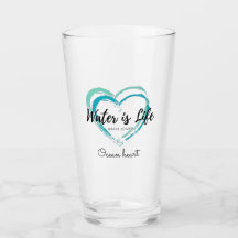 Wasser ist Leben. Glas, Tasse, Cup, Mattierte Glas