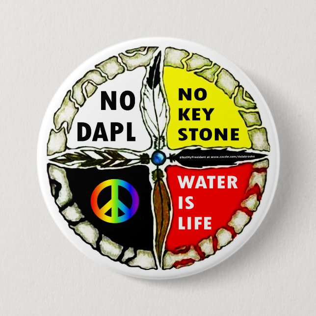 Wasser ist Leben - kein Rohrleitungs-Knopf Button (Vorderseite)