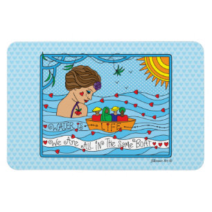 Wasser ist lebendig_flexibel Magnet 6" x 4"