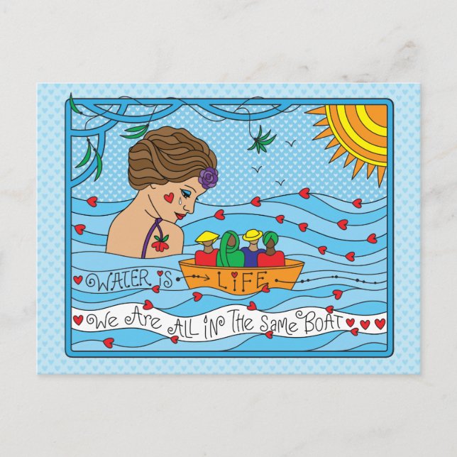 Wasser ist lebenslange Postkarte (Vorderseite)