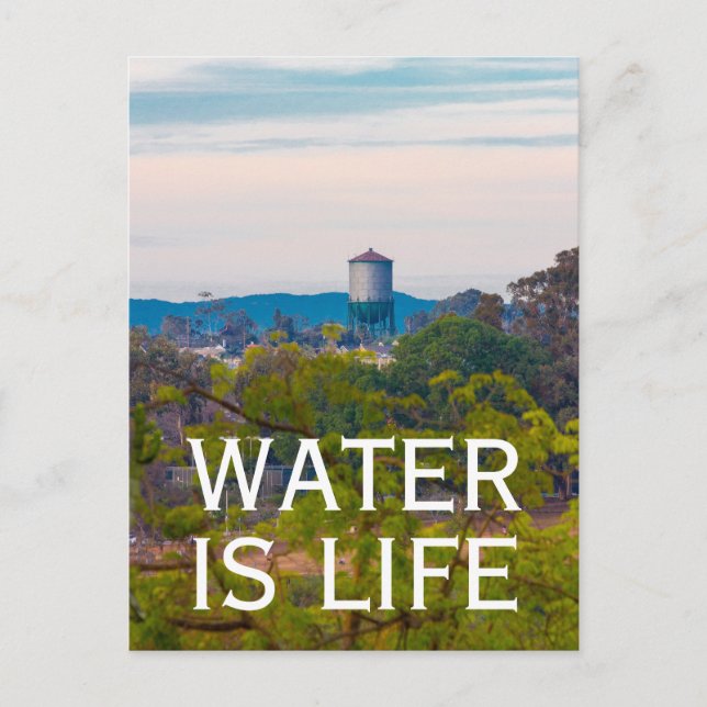 Wasser ist Lebenswasserturm Umweltökologie Postkarte (Vorderseite)