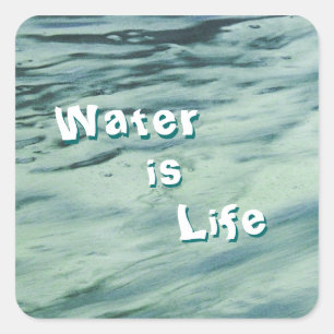 Wasser ist lebenswichtig quadratischer aufkleber