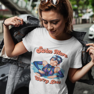 Wasser ist mein glücklicher Ort, kühne Taucher im T-Shirt