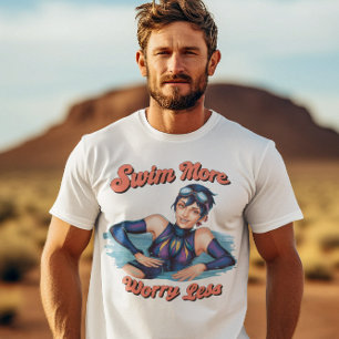 Wasser ist mein glücklicher Ort, kühne Taucher im T-Shirt
