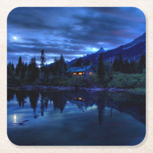 Wasser   Jenny Lake Grand Teton National Park Rechteckiger Pappuntersetzer