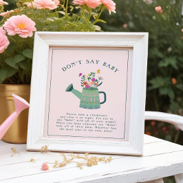 Wasser kann Baby Bloom nicht sagen Baby Shower Gam Poster