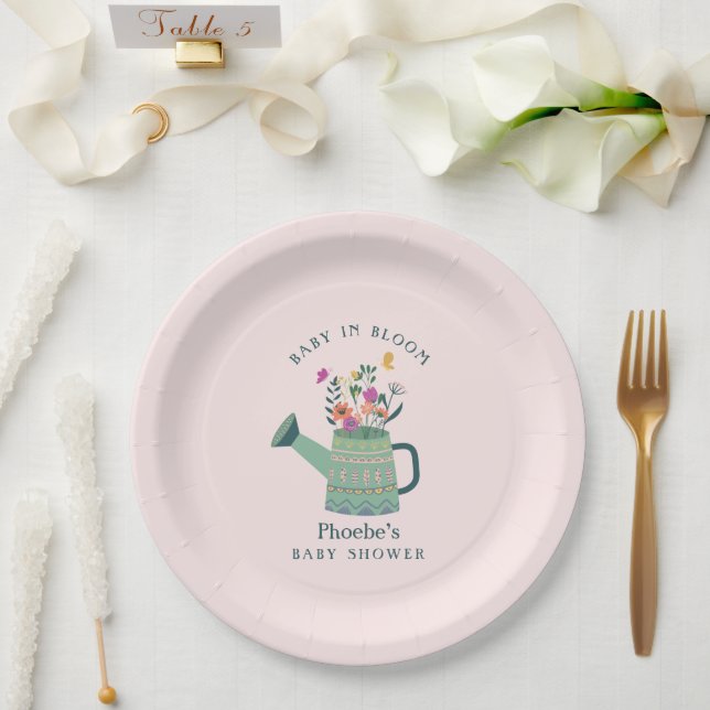 Wasser kann Baby in Bloom Baby Dusche Pappteller (Hochzeit)
