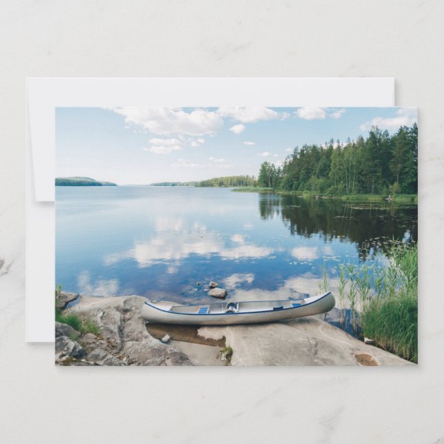 Wasser | Kanufahrt am See in Schweden Dankeskarte (Vorderseite)